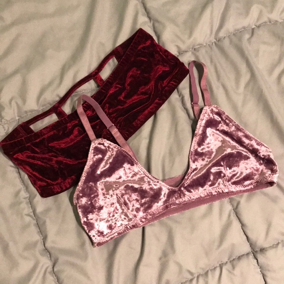 Urban Outfitters Other - Velvet Lined Bralette Bandeau Bundle